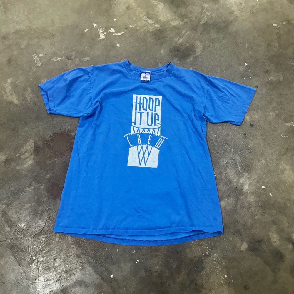 Blue & White Graphic Tee Short Sleeve
